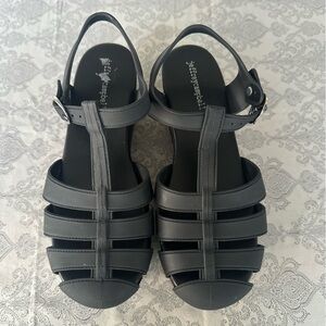 Jeffrey Campbell Black Platform Jelly Sandals size 9